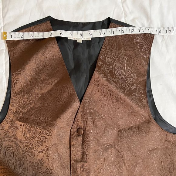 Vesuvio Napoli men's formal paisley tuxedo vest,  size M , brown - Picture 4 of 12